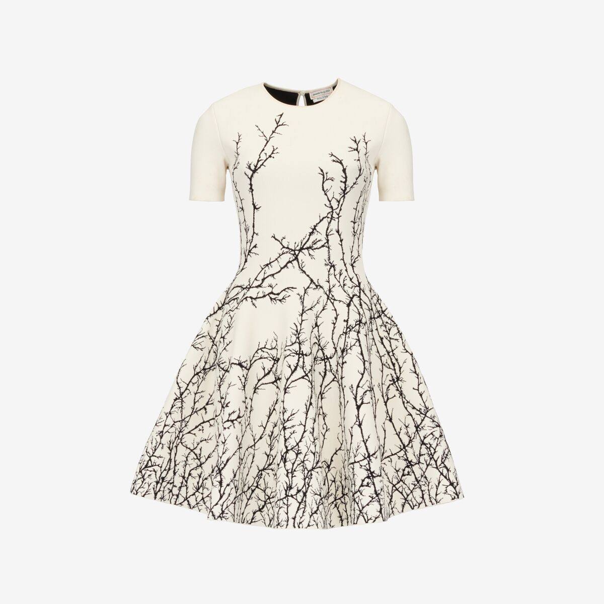 Alexander McQueen Women's White Thorn Branches Mini Dress - XXL (Viscose, Polyester, Polyamide & Elastan)
